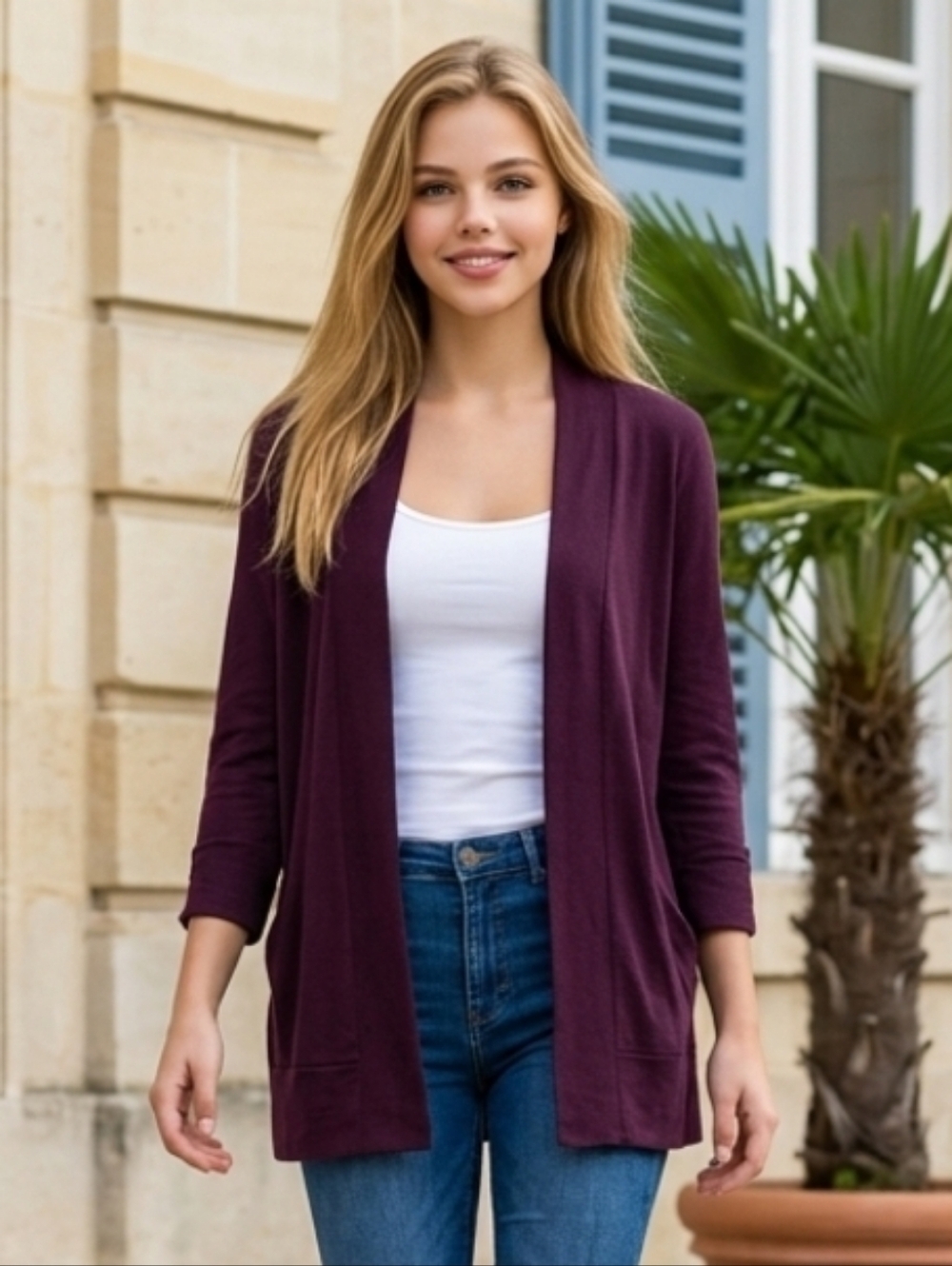Evolution By Cyrus  Burgundy Cardigan  Size Medium NWOT